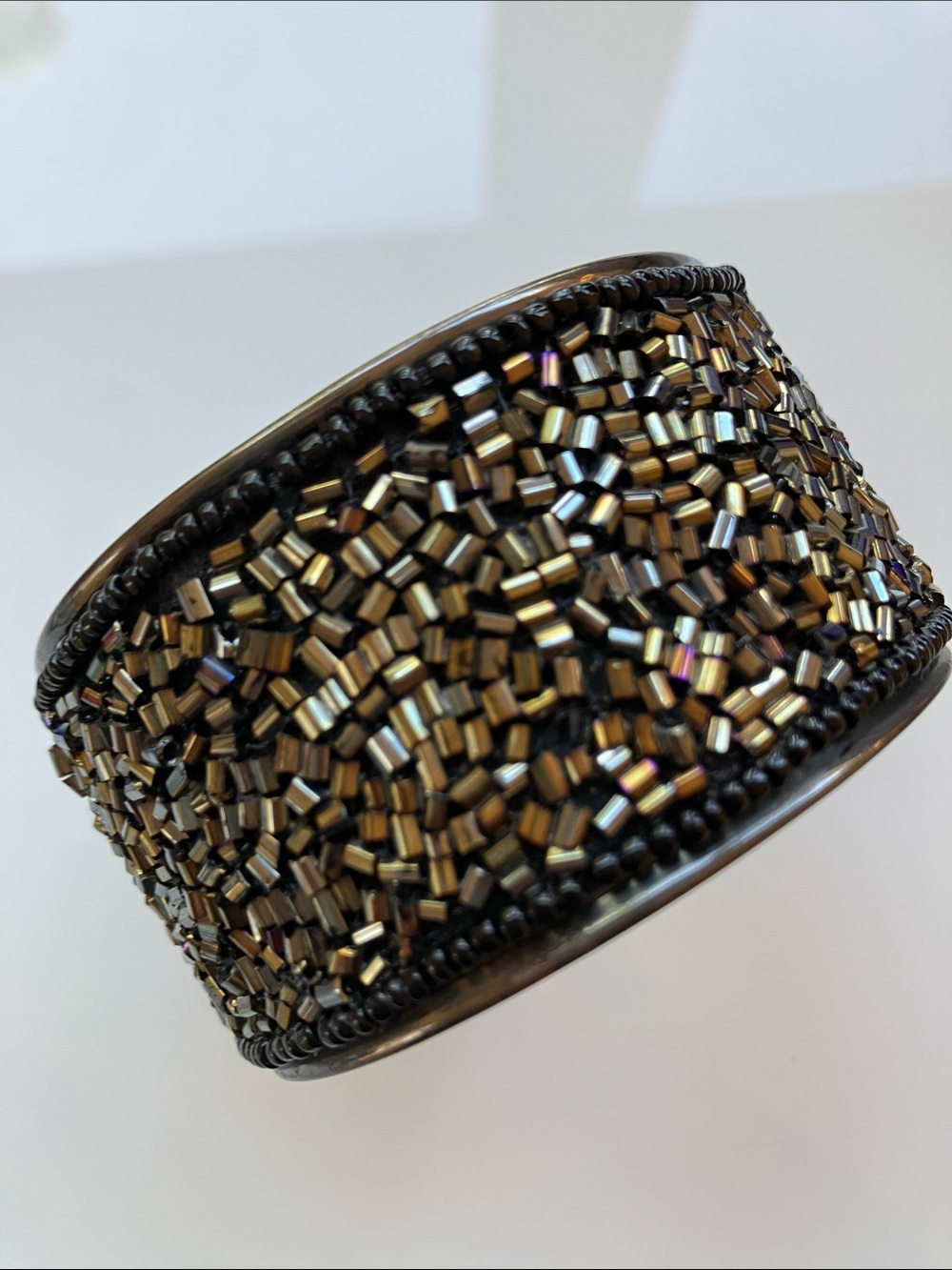 Iridescent Beaded Black Bracelet